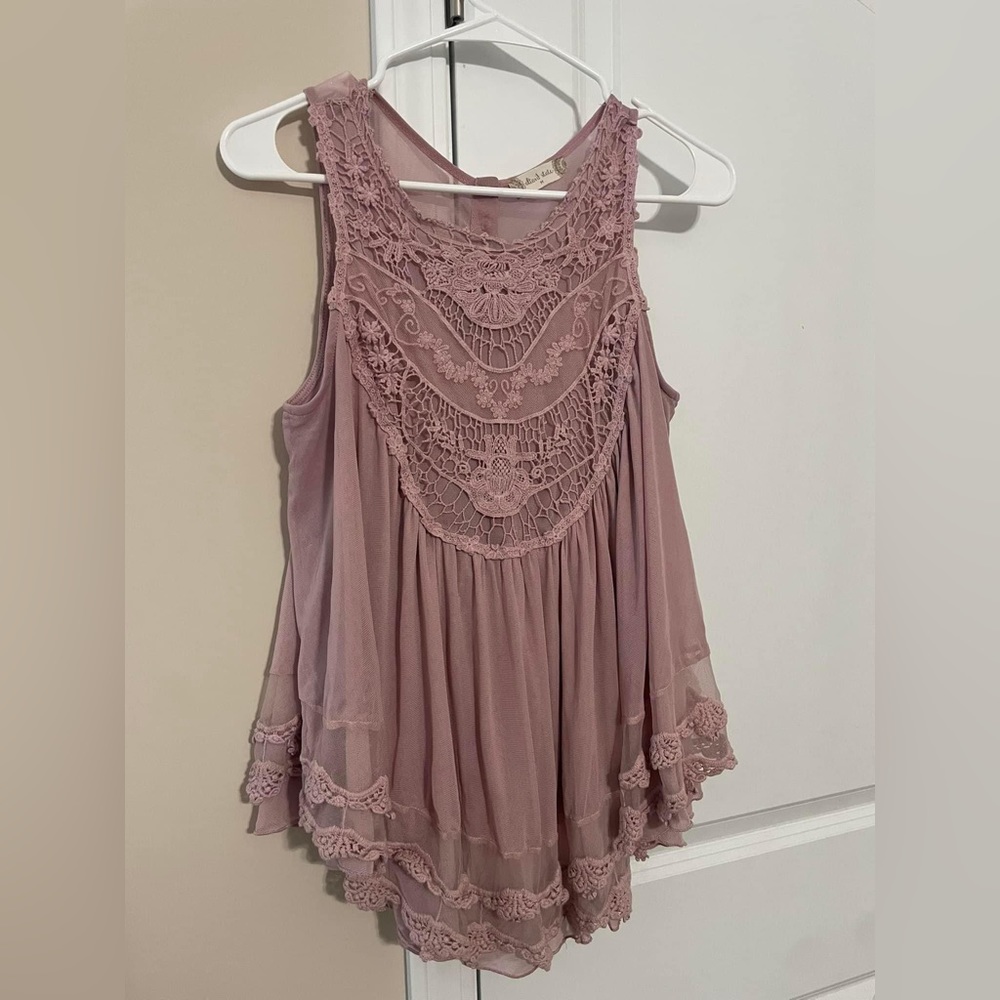 Soft pink sheer top